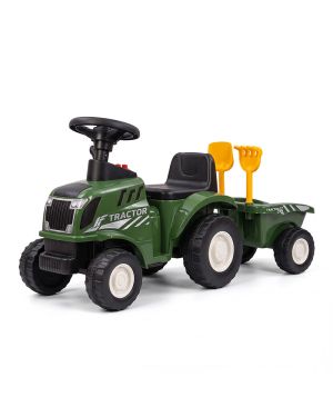 Kids Tractor Ride-On with Trailer & Garden Tools – Green